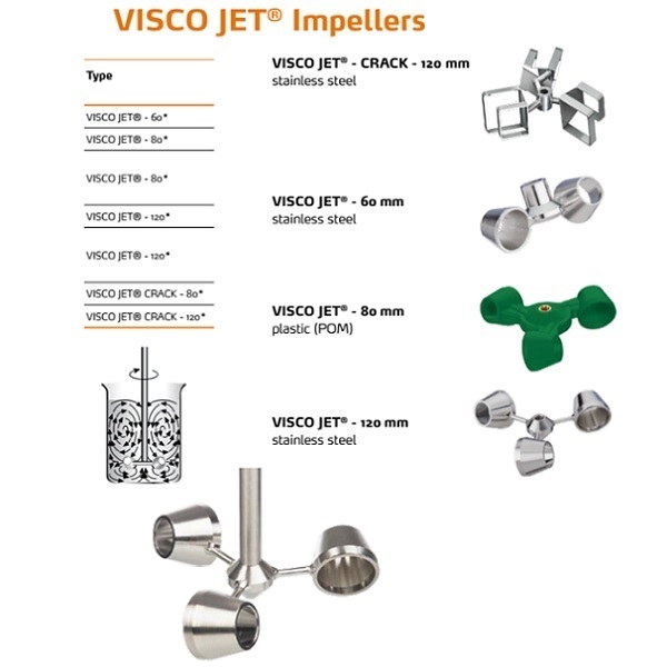 מוט בחישה אימפלר לזרימה סילונית Visco Jet  type Impeller